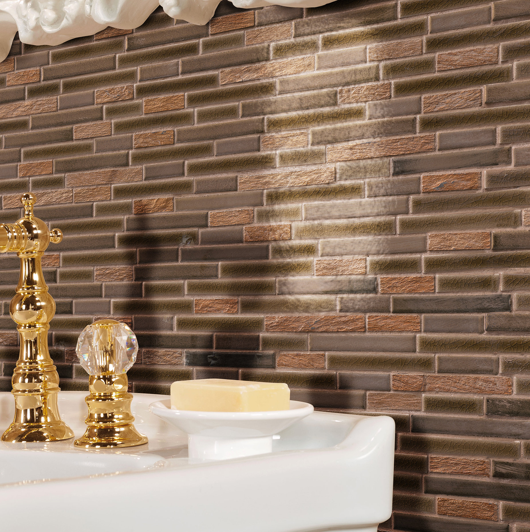 Msi Triton Interlocking Pattern Porcelain Stone Mosaic Tile In Brown Msi Triton Interlocking Pattern Porcelain Stone Mosaic Tile In Brown Wayfair