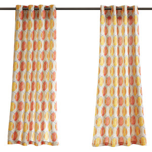 Dahlia 3M Geometric Room Darkening Outdoor Grommet Single Curtain Panel