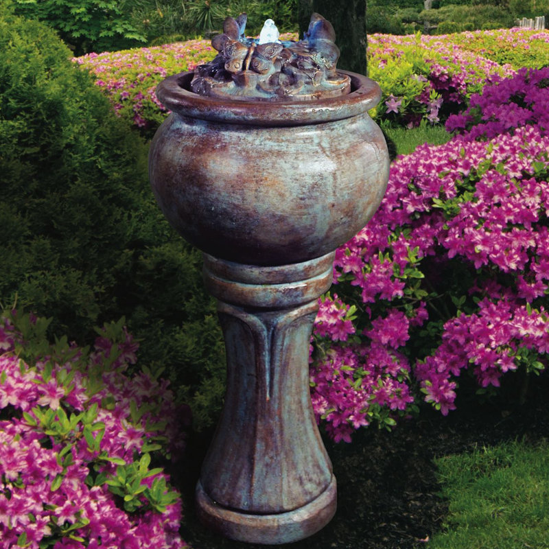 Henri Studio Concrete Butterfly Bubbler Fountain with LED Light