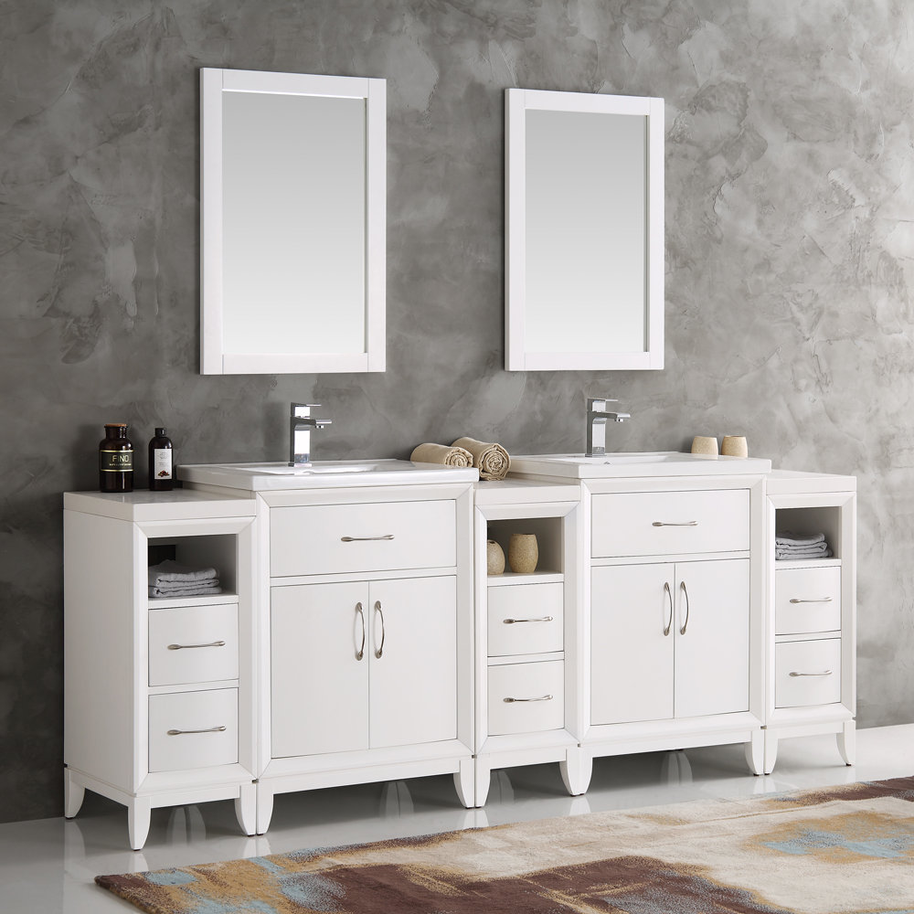 fresca cambridge 84" double traditional bathroom vanity set with