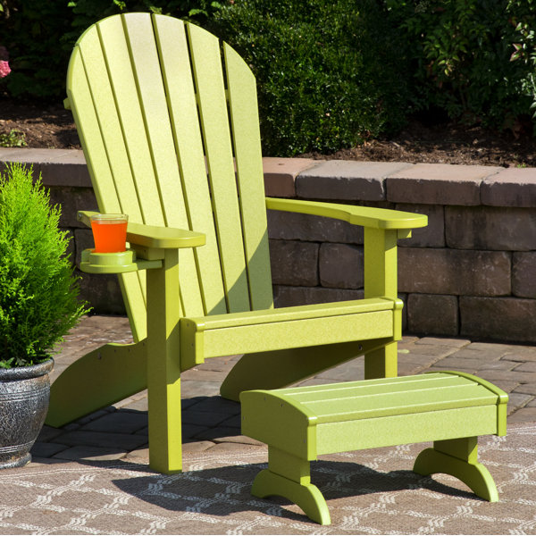 Bayou Breeze Deniela Polywood Adirondack Chair With Ottoman Wayfair