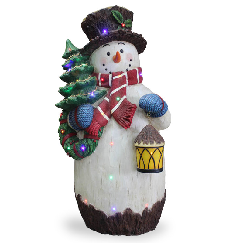 National Tree Co. Snowman Holding Christmas Tree Figurine & Reviews