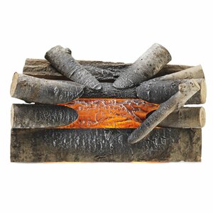 Electric Crackling Natural Wood Log Fire