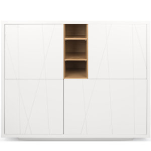 Niche Cupboard with Notched Door Accent Cabinet