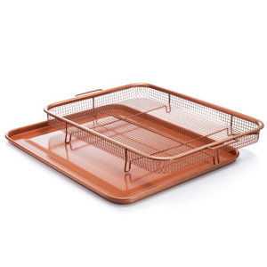 Gotham Steel Crisper Tray Air Fryer with Basket Tray Non-stick Copper