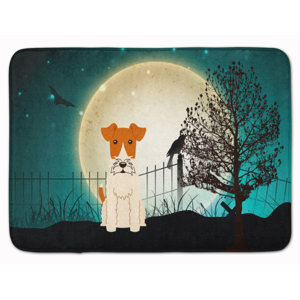 Halloween Scary Wire Fox Terrier Memory Foam Bath Rug