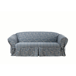 Vintage Box Cushion Sofa Slipcover by ..