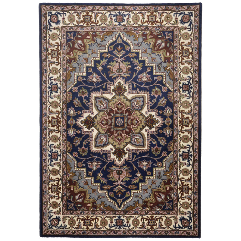 Theko Classic Hand Knotted Wool Blue Rug & Reviews Wayfair.co.uk
