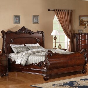 Saillans Solid Wood Sleigh Bed