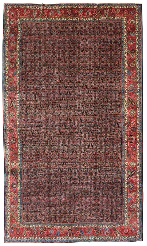 Landry Arcari Rugs And Carpeting Antique Bijar Hand Knotted Dark Antique Bijar Hand Knotted Dark Red Area Rug