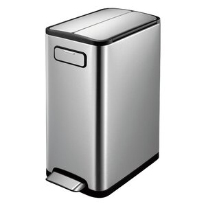 Ecofly Stainless Steel 10 Gallon Step On Multi-Compartments Trash & Recycling Bin