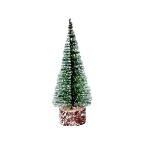 0.6' Green Frosted Artificial Village Christmas Tree