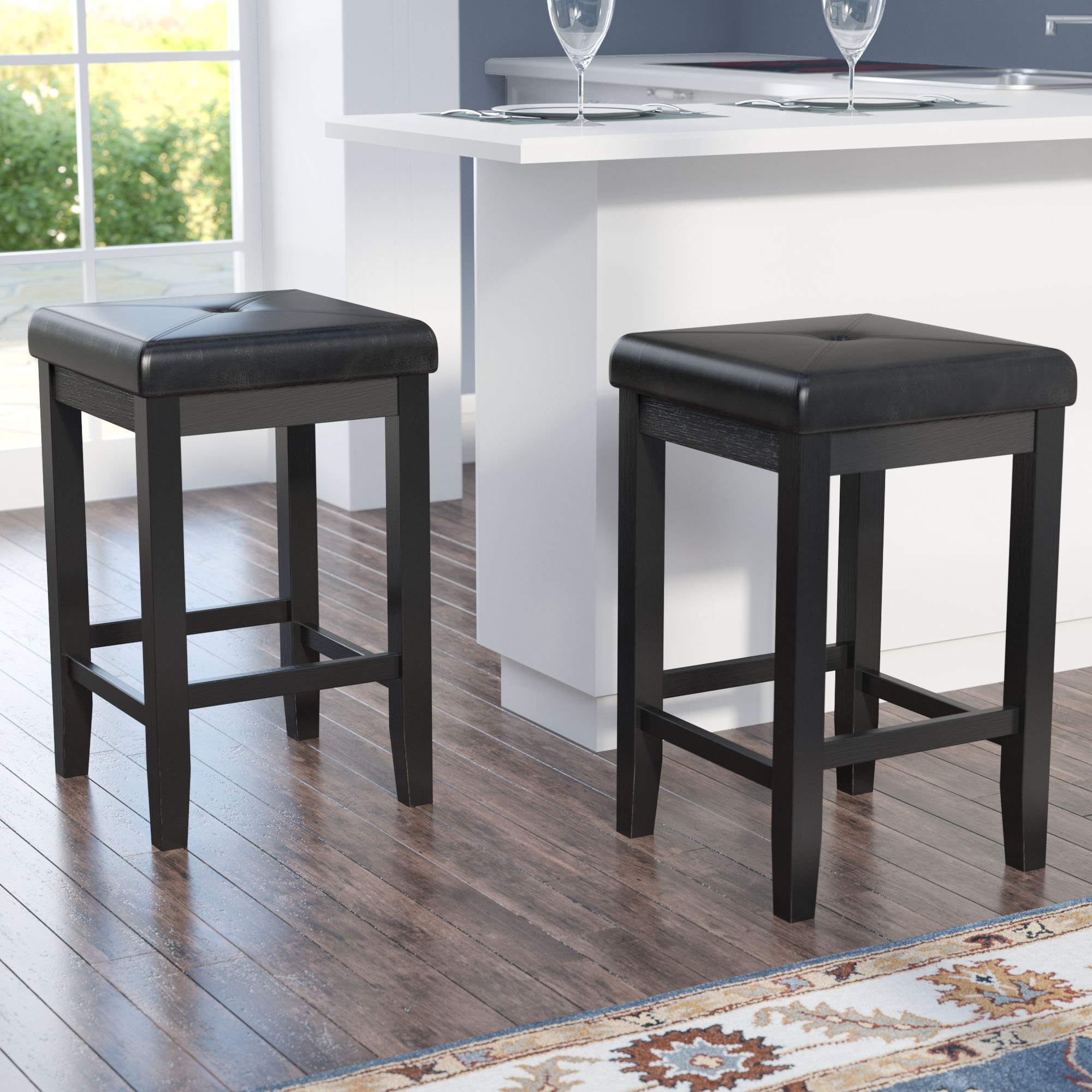 Three Posts Haslingden 24 Bar Stool With Cushion Reviews Wayfair