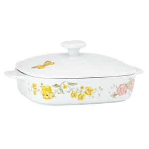 Butterfly Meadow Stoneware Square Casserole with Lid