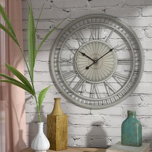 Oversized Round Gray Wall Clock