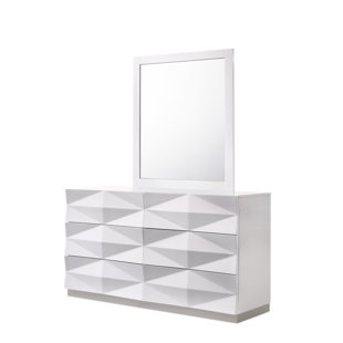 Modern Contemporary White Lacquer Dresser Allmodern Baldree Rectangular Dresser Mirror