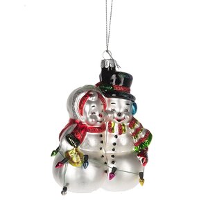 Seasons Trimmings Mr and Mrs Snowman Ornament