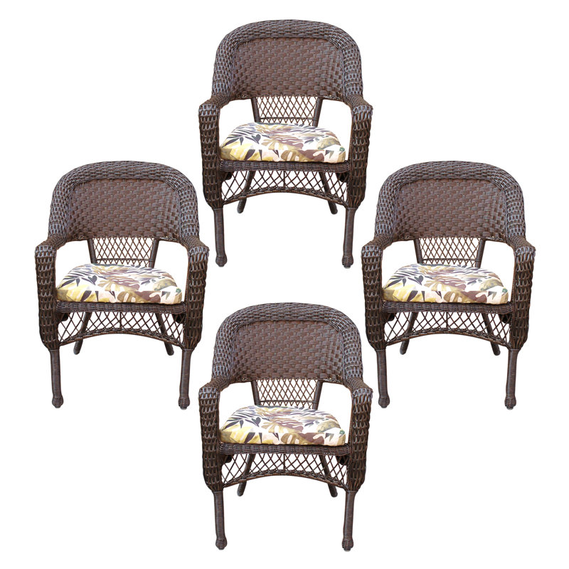 Bay Isle Home Belwood Resin Wicker Patio Dining Chair With Fl Belwood Resin Wicker Patio Dining Chair With Fl Cushion