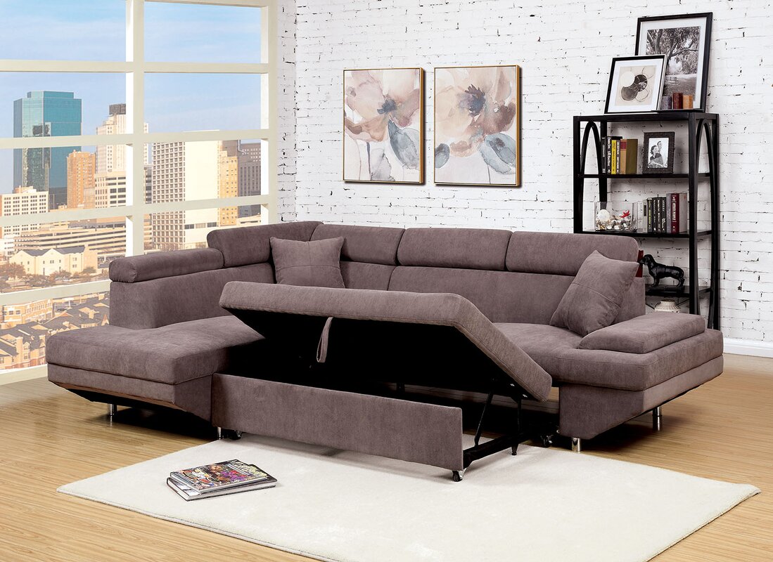 A&J Homes Studio Sleeper Sectional & Reviews Wayfair