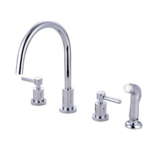 Concord Double Handle Widespread Kitchen Faucet with Non-Metallic Sprayer