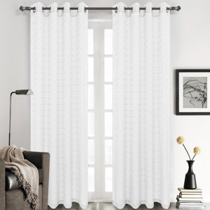 Nilsson Plaid & Check Sheer Grommet Curtain Panels (Set of 2)
