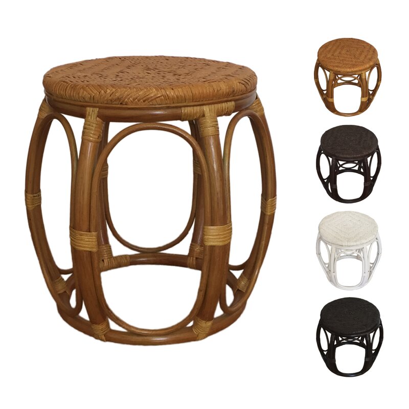 RattanWickerHomeFurniture Larry Rattan Wicker Garden Stool & Reviews ...