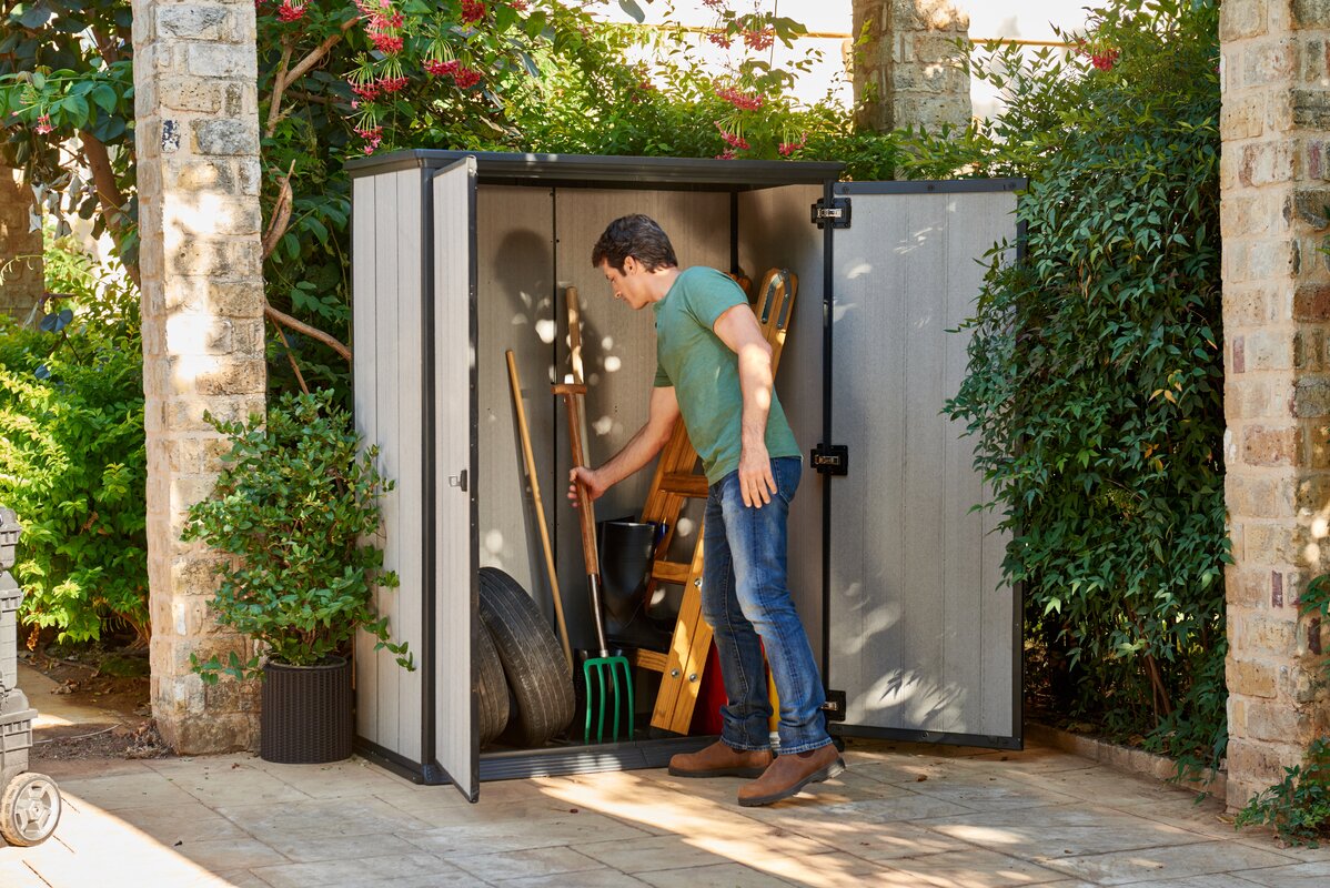 keter store-it-out midi resin outdoor garden storage shed