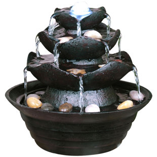 Garden Water Features Fountains Solar You Ll Love Wayfair Co Uk Thomaston Resin Cascade Fountain With Light