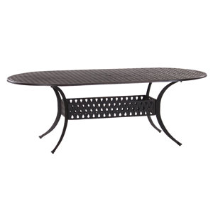 Basket Weave Oval Cast Aluminum Dining Table