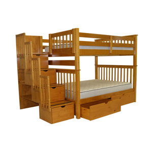 Stairway Full over Full Bunk Bed with Storage by Bedz King