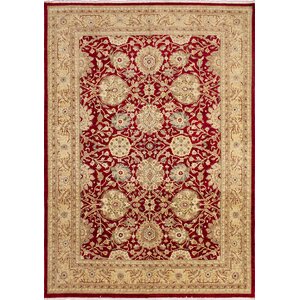 One-of-a-Kind Leann Hand-Knotted Red Wool Area Rug