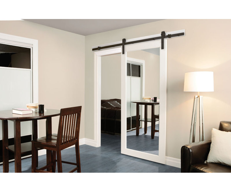 Erias Home Designs Bent Strap Flat Track Barn Door Hardware Kit Erias Home Designs Bent Strap Flat Track Barn Door Hardware Kit