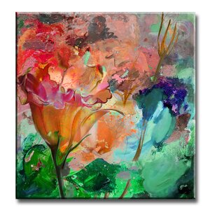 'Painted Petals LXI' Painting Print on Wrapped Canvas