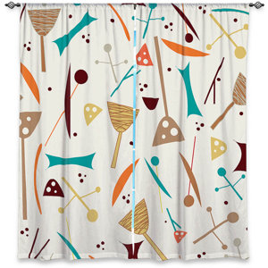 Abstract Room Darkening Rod Pocket Curtain Panels (Set of 2)