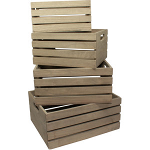 4-tlg. Kisten-Set aus Holz von House Additions