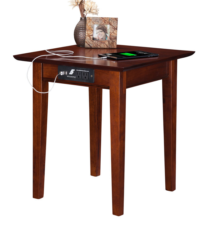 Charlton Home Ithaca End Table with Charging Station & Reviews Wayfair
