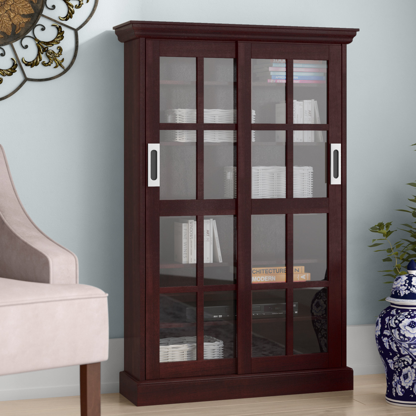 Darby Home Co Sliding Door Media Cabinet Reviews Wayfair