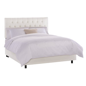 Button Tufted Upholstered Panel Bed by Skyline Furniture