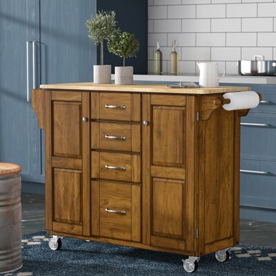 Thielsen kitchen cart with wood top