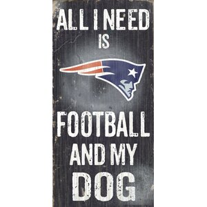 NFL Football and My Dog Textual Art Plaque