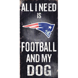 NFL Football and My Dog Textual Art Plaque