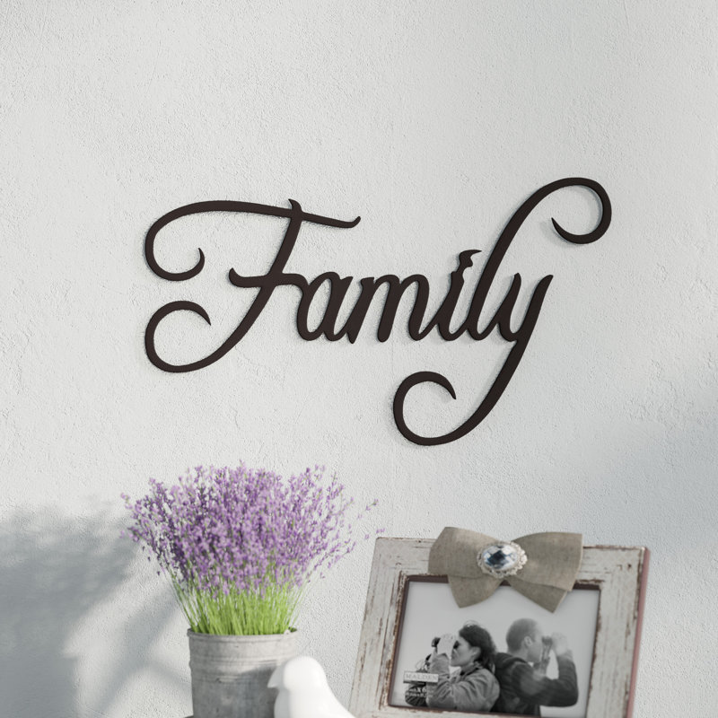 Fleur De Lis Living Family Word Sign Fancy Script Wall