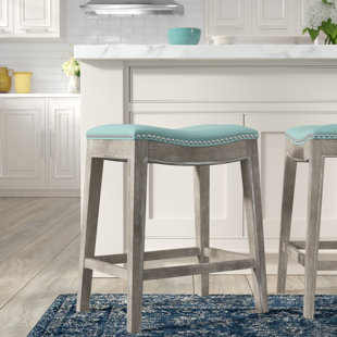 Turquoise Leather Bar Stools Wayfair Laniel 24 5 Bar Stool