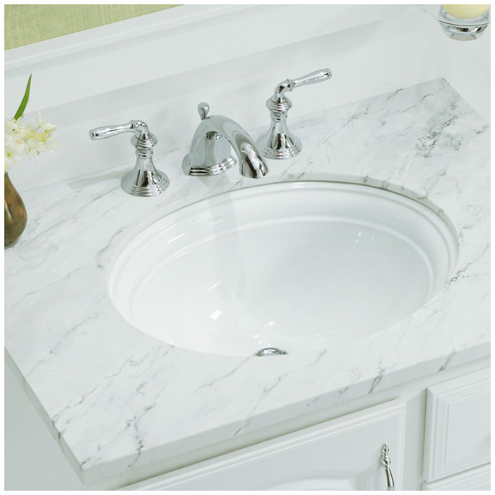 Devonshire Ceramic Oval Undermount Bathroom Sink With Overflow