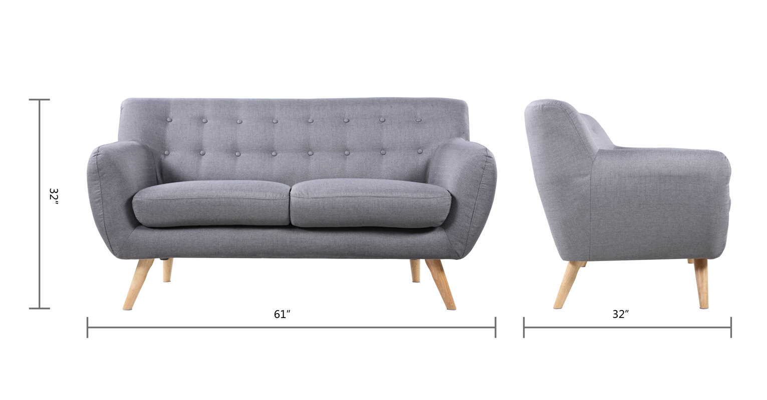 Langley Street Cal MidCentury Loveseat & Reviews Wayfair