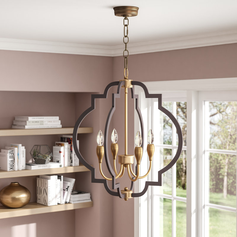 Everly Quinn Astin 4 Light Geometric Chandelier Reviews Wayfair Astin 4 Light Geometric Chandelier