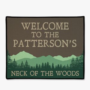 Personalized Mountains & Trees Welcome Doormat