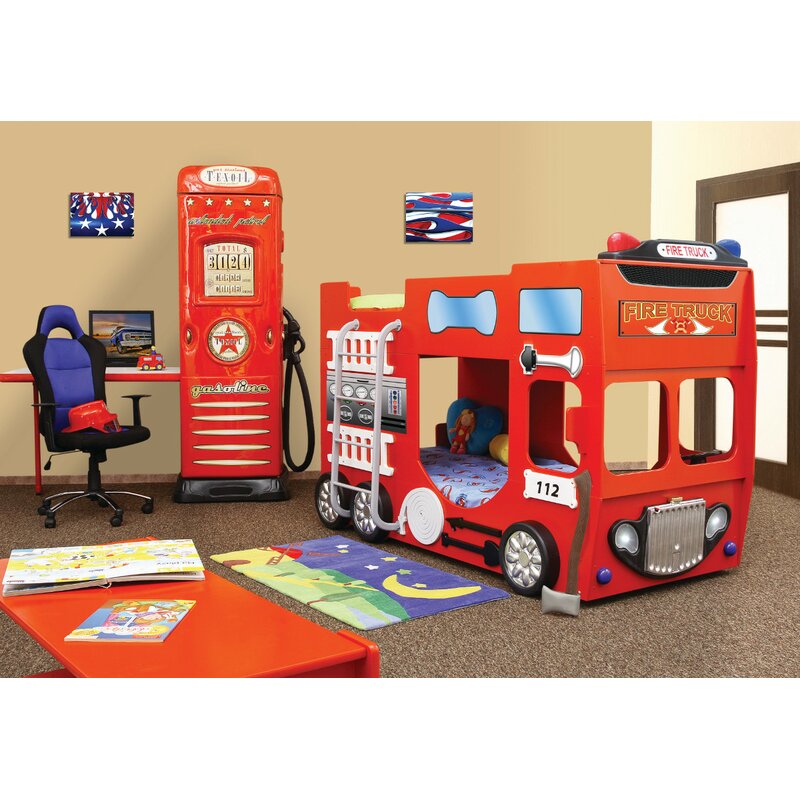 Plastiko Fire Truck Toddler Bunk Bed | Wayfair