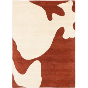 Sandra Hand-Tufted Cream/Dark Copper Area Rug