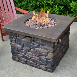 Tortuga Outdoor Yosemite Faux Wood/Stone Propane Fire Pit Table ...